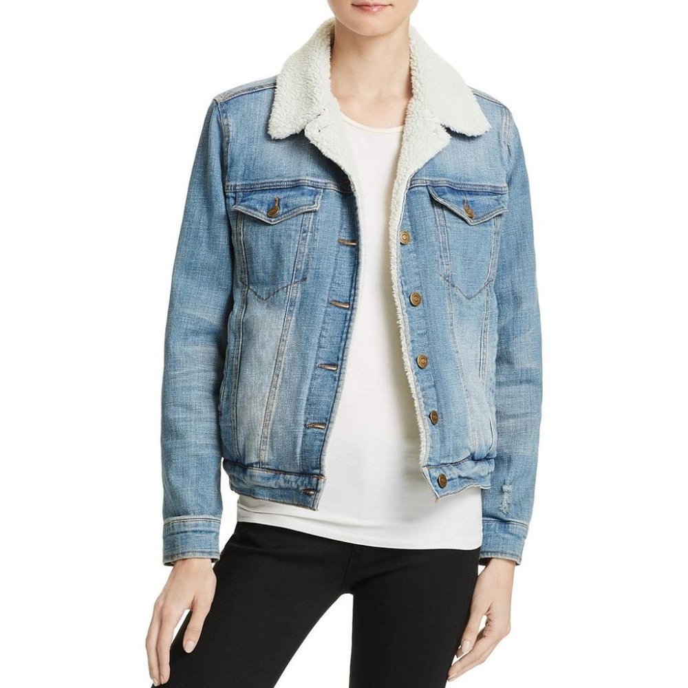 Pistola Womens Denim Jacket Faux Shearling